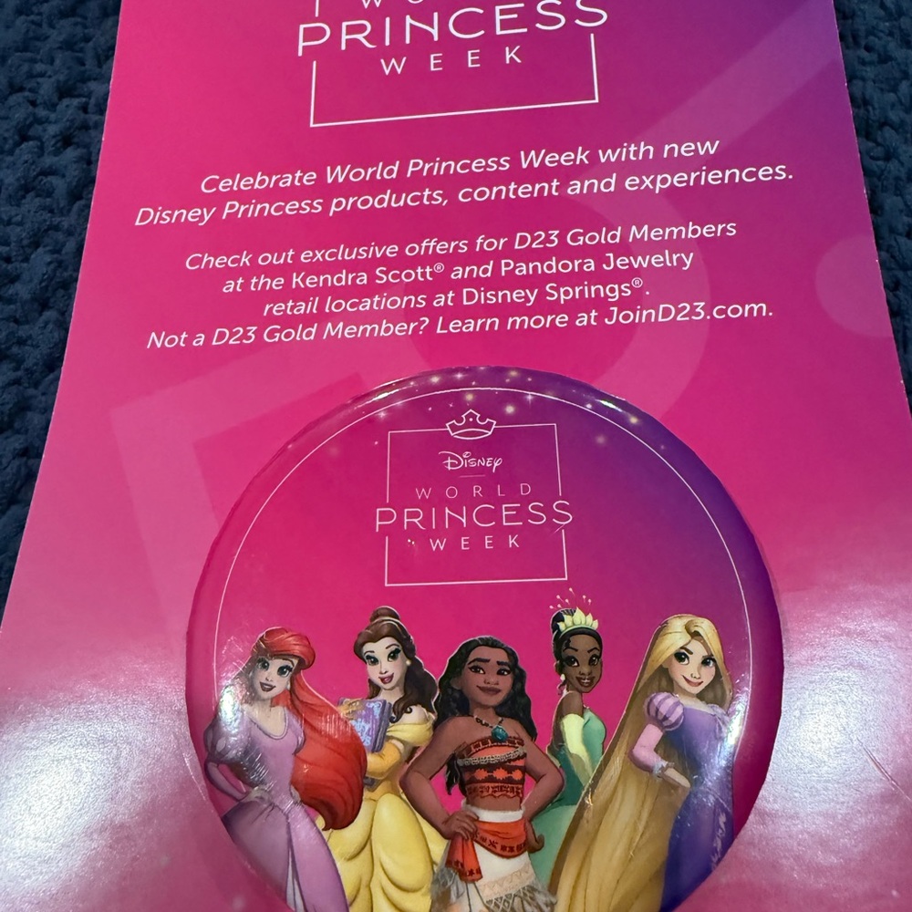Disney Princess Week Pink Button